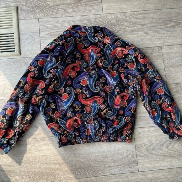 Vintage Golden Horse Paisley Print Made in Japan Bomber Jacket - Picture 13 of 15